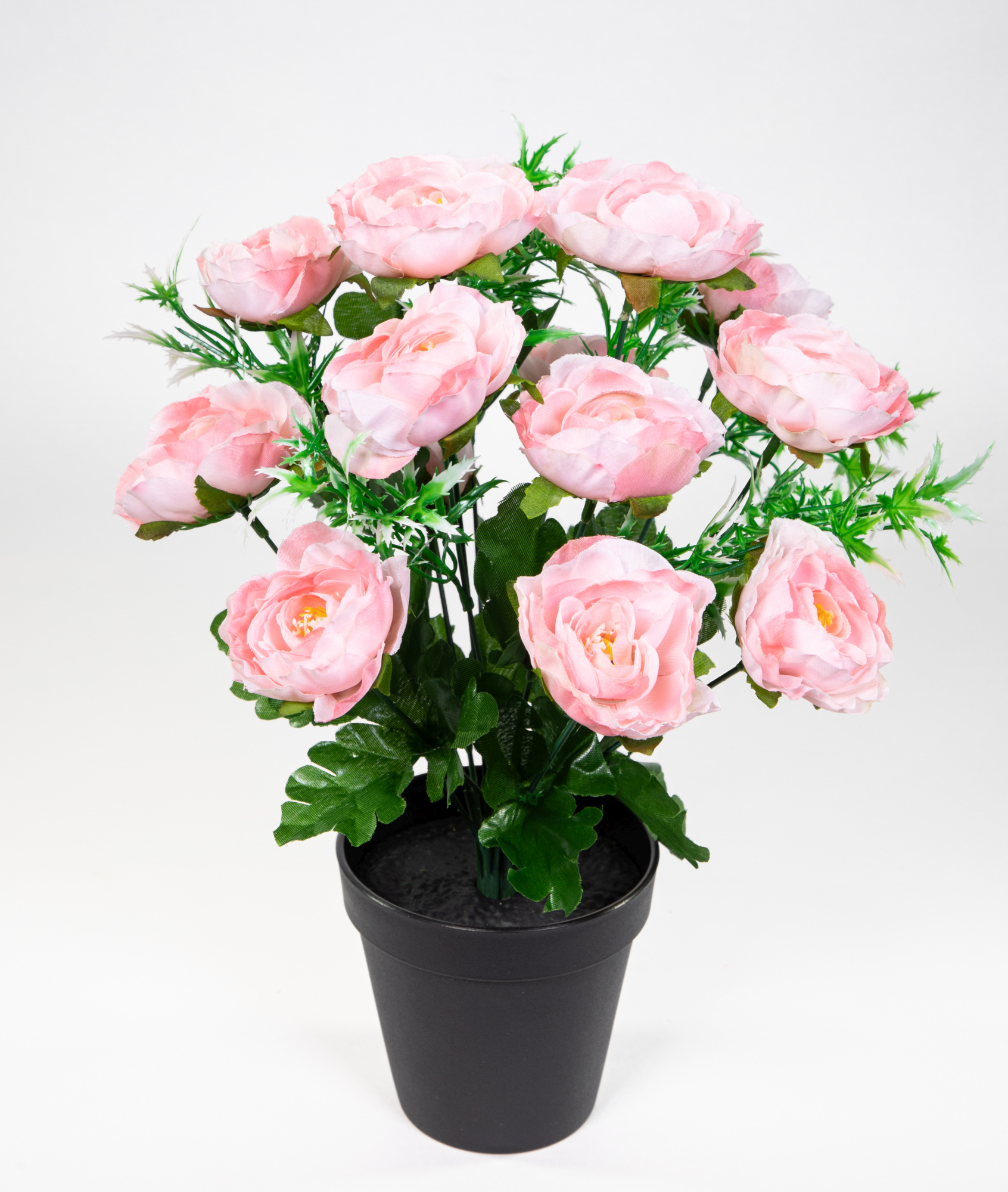 Ranunkelbusch 34cm rosa im Topf JA Kunstpflanzen Kunstblumen künstliche Ranunkel Blumen