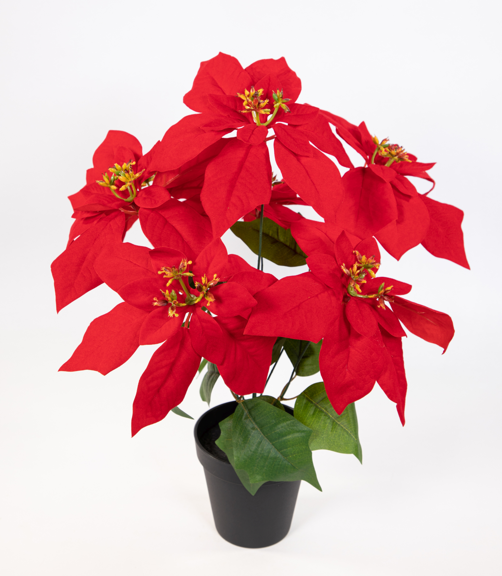 Weihnachtsstern New Christmas 42cm rot im Topf DP künstliche Blume Kunstpflanze Kunstblumen Poinsettie