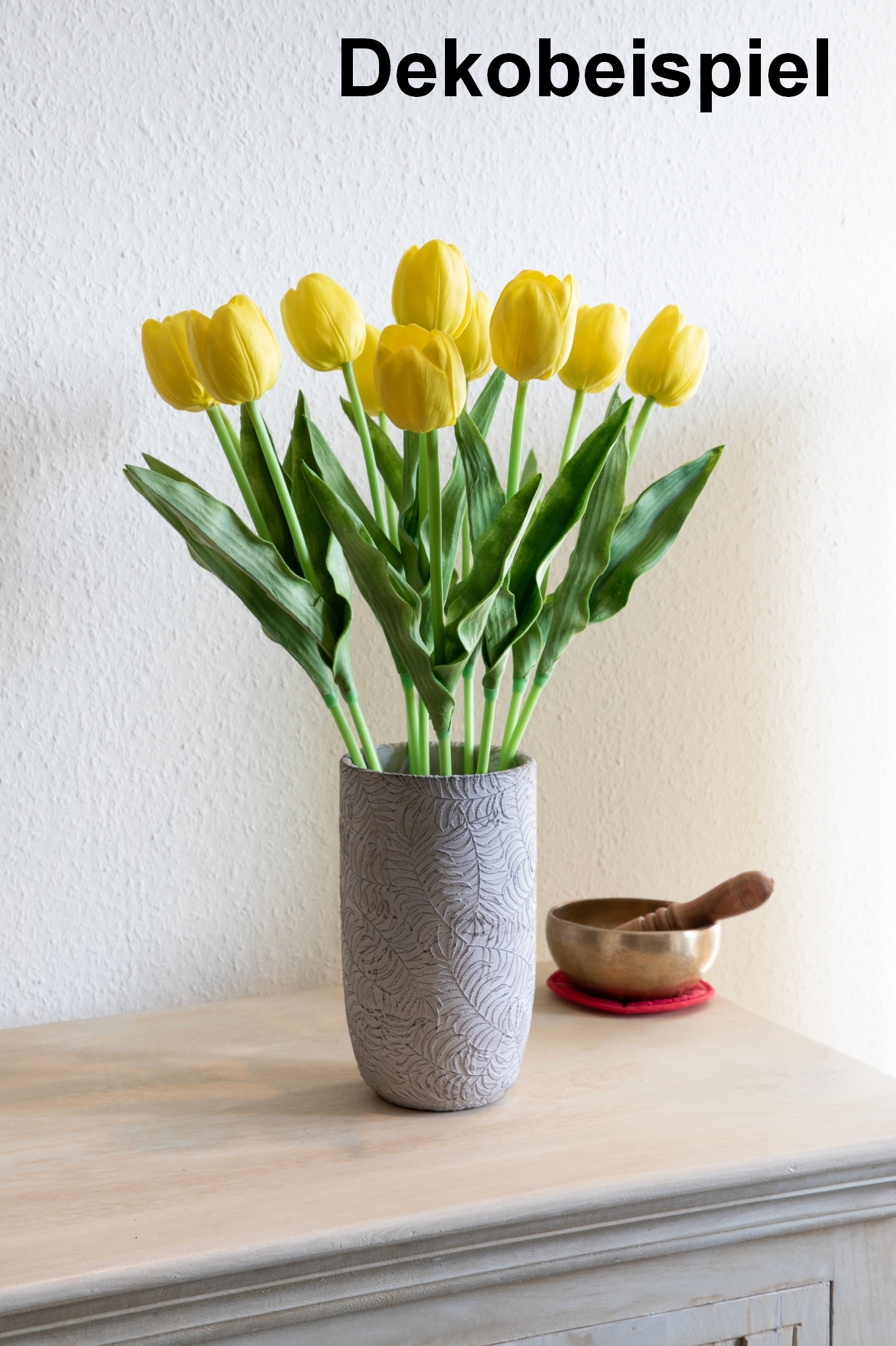 PU Touch Künstliche 50cm Tulpen künstliche Kunstblumen Tulpe ZJ Blumen gelb Real