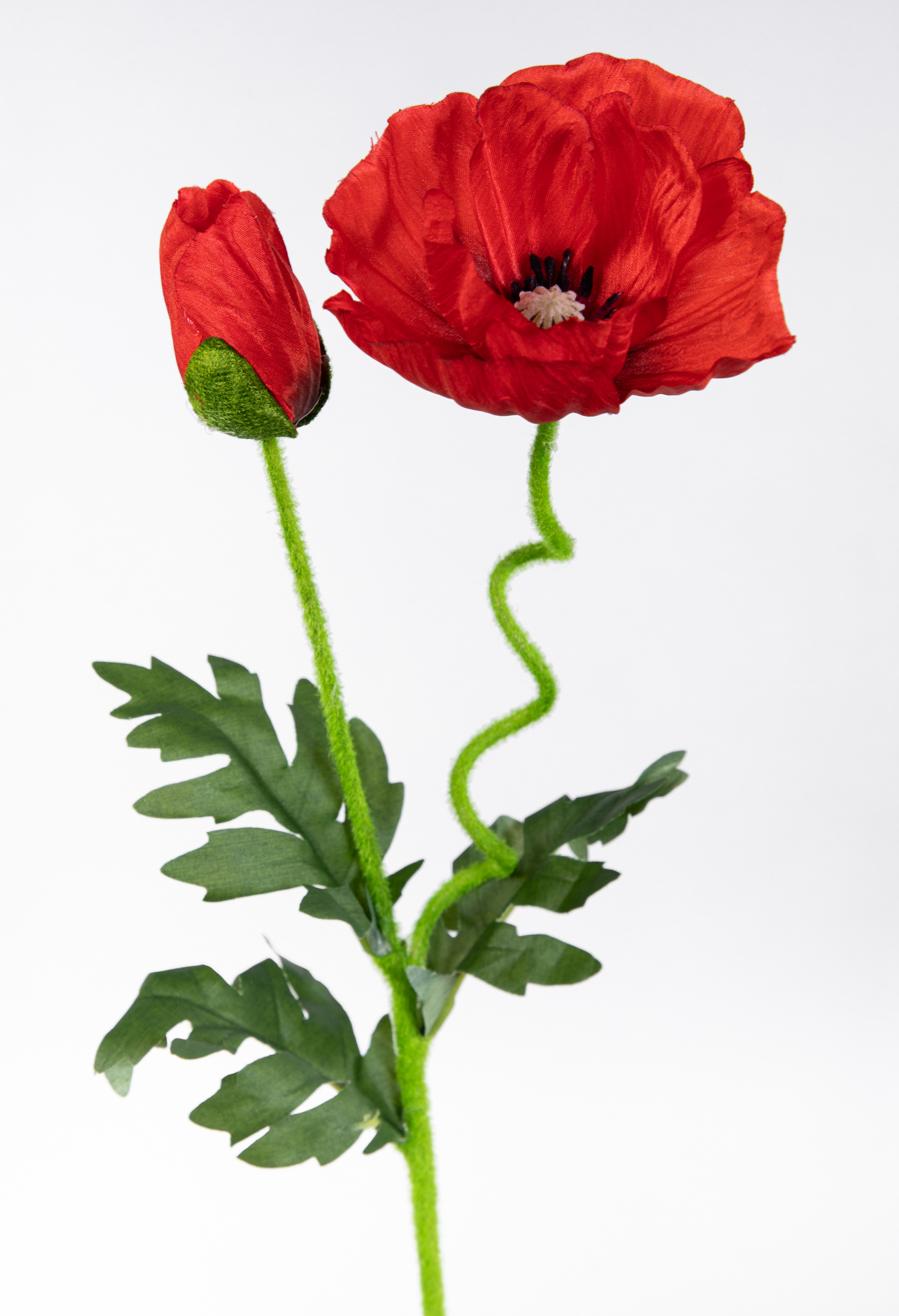 Mohnzweig 56cm rot DP Kunstblumen künstliche Blumen künstlicher Mohn Papaver