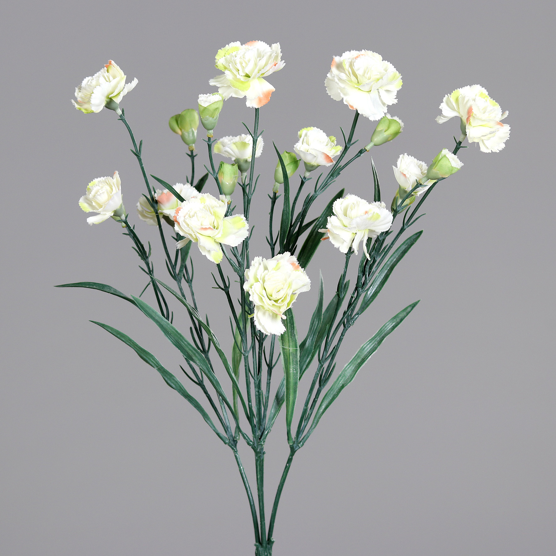 Trossnelkenbusch 50cm weiß DP Kunstblumen künstliche Nelke Nelken Trossnelken Blumen