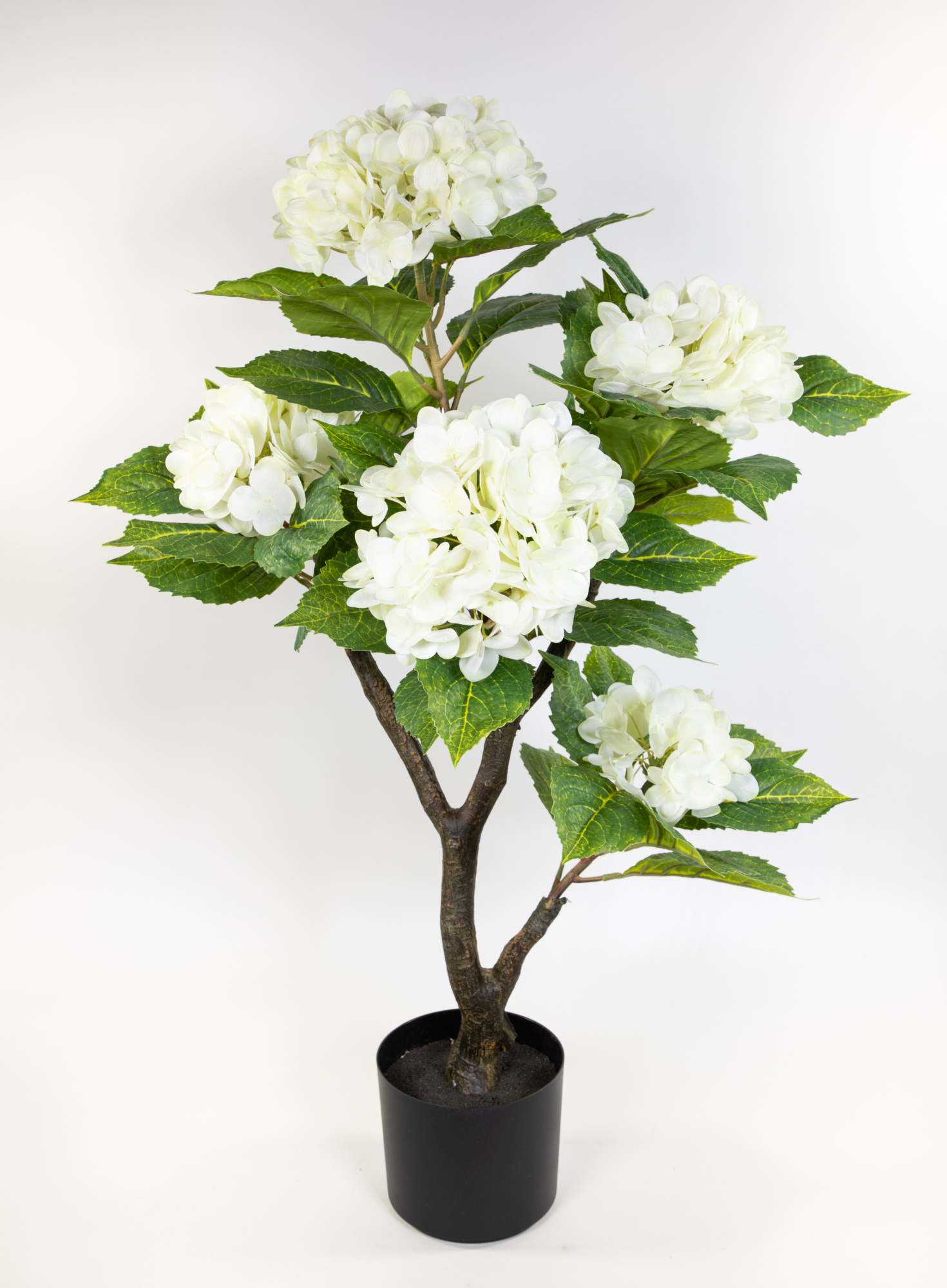 Hortensienstamm 85x50cm weiß GA künstliche Hortensie Blumen Pflanzen Kunstpflanzen Kunstblumen