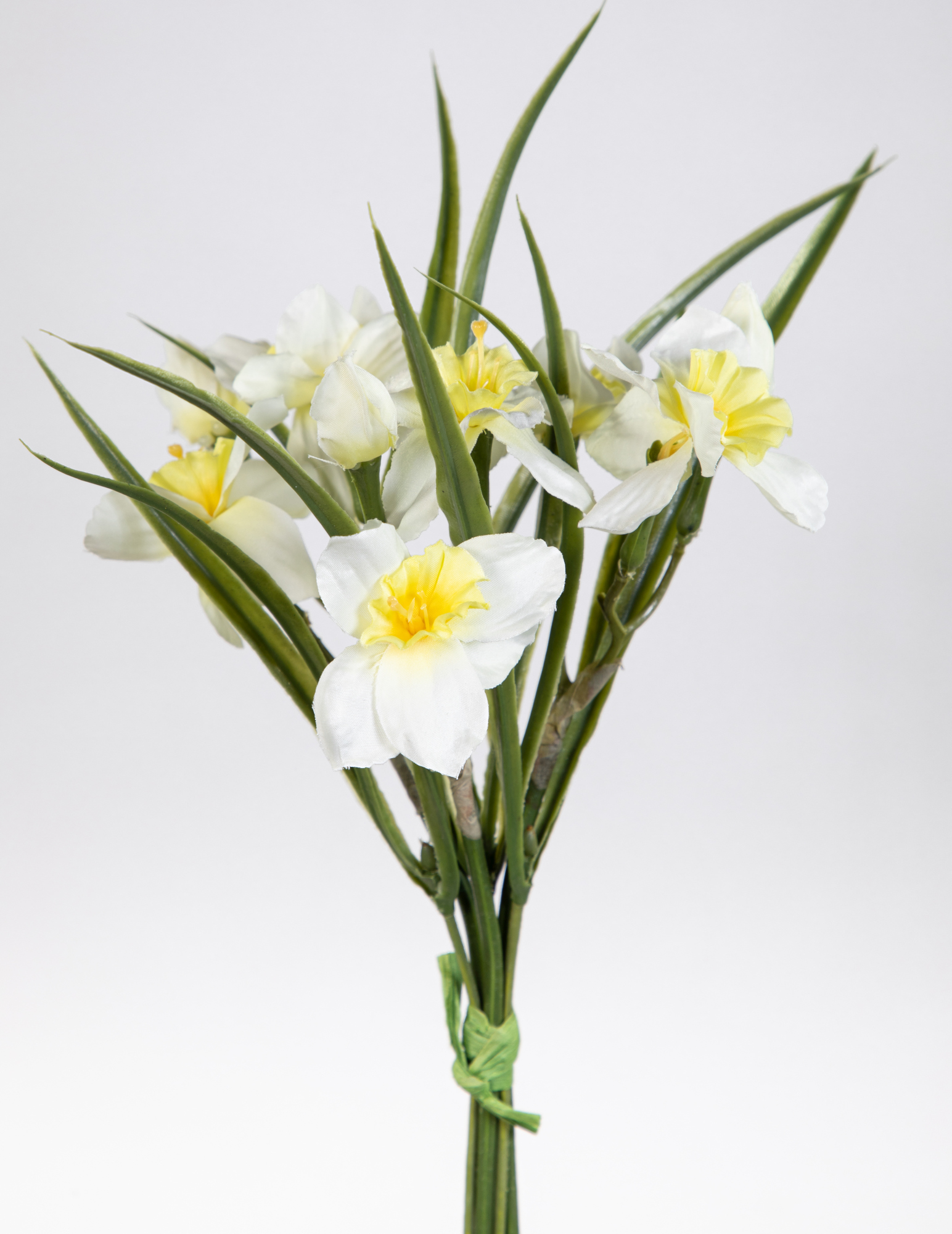 Narzissenbund mit Gras Narzissen GA Osterglocken 36cm weiß künstliche Kunstblumen Blumen