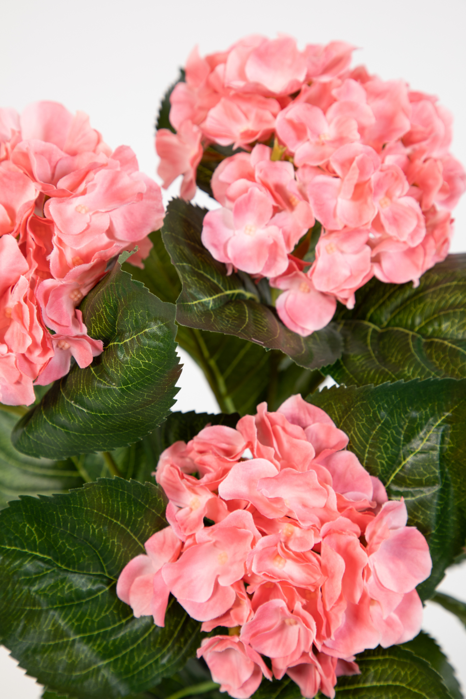 Hortensienbusch Deluxe 42cm Pflanzen Hortensie LM Blumen im künstliche rosa-pink Topf Kunstpflanzen