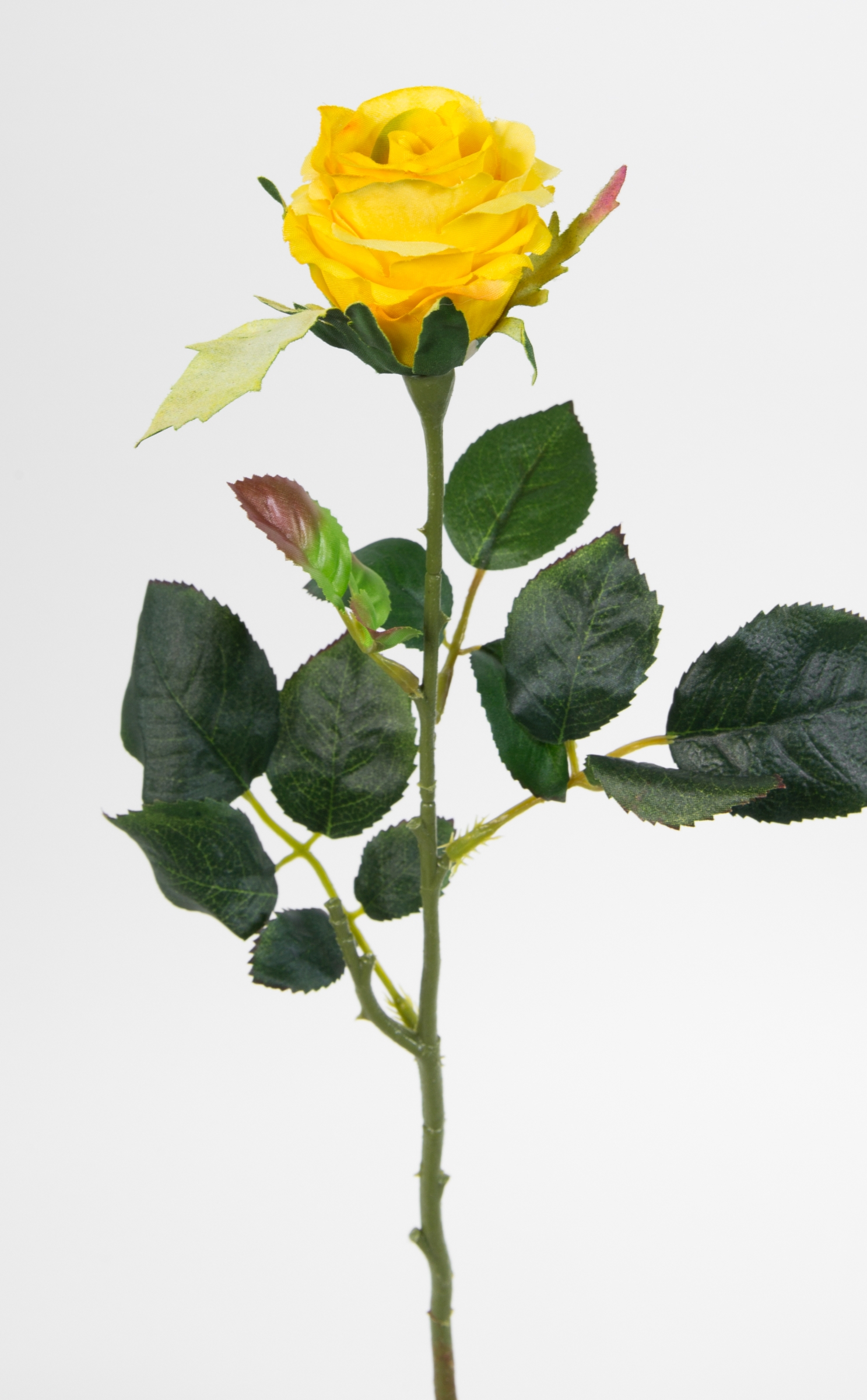 Rose Elena 45cm gelb künstliche Seidenblumen Rosen Kunstblumen Blumen PM