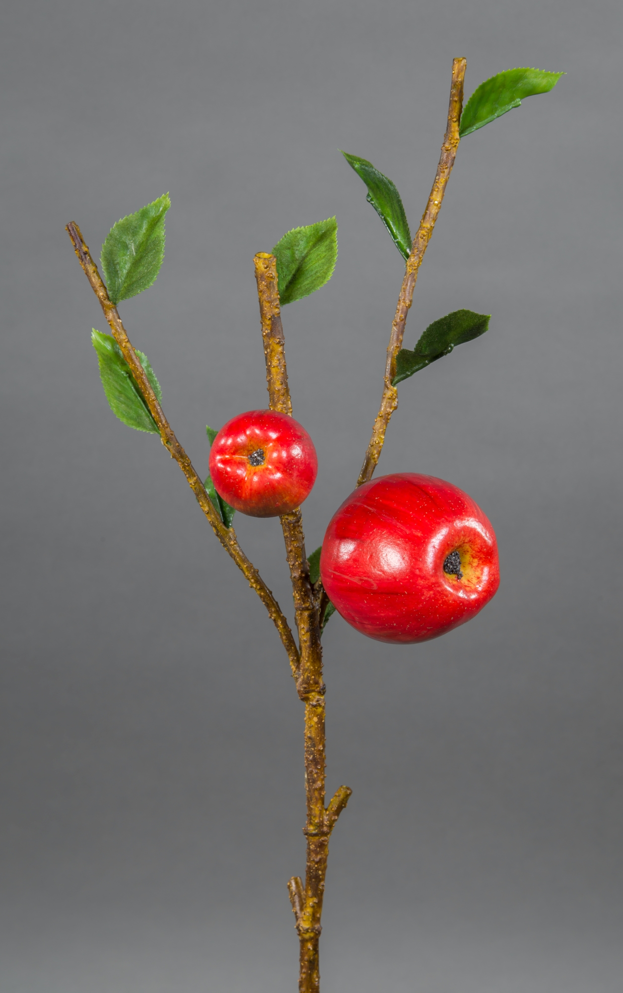 Apfelzweig mit 2 Äpfeln 40cm JA Dekoobst Kunstobst Künstliches Obst künstlicher Apfel