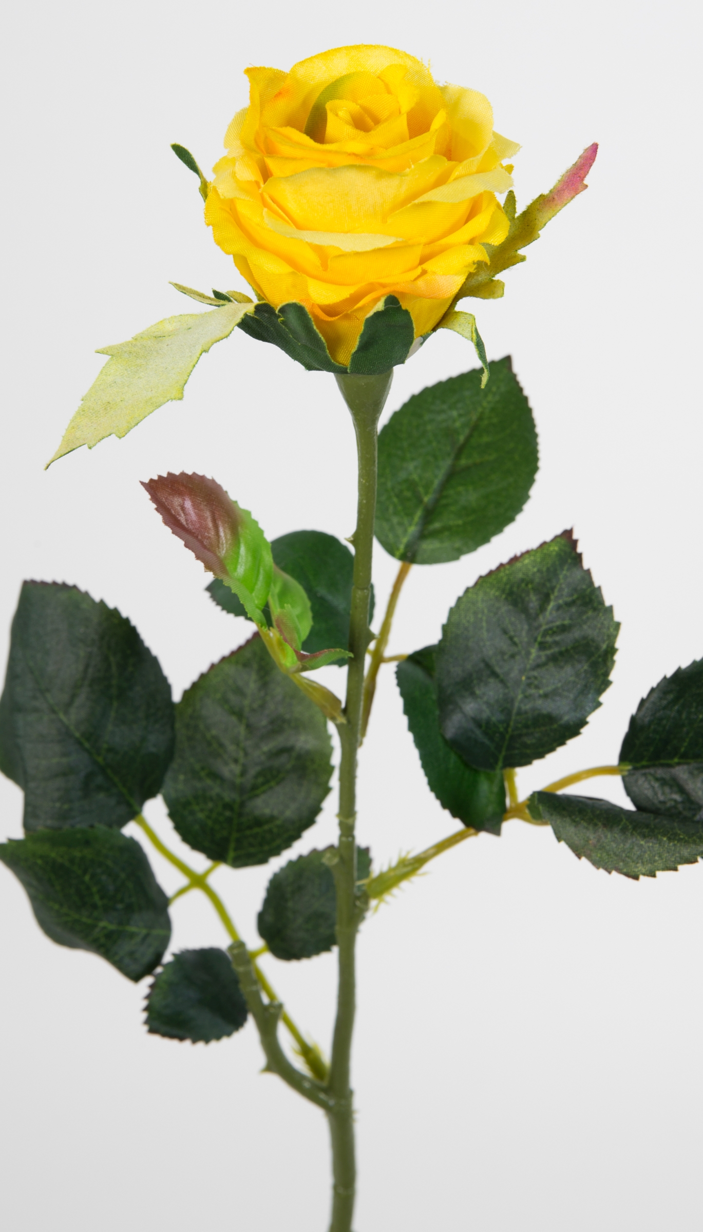 künstliche Rosen Blumen Kunstblumen 45cm Elena Rose gelb Seidenblumen PM