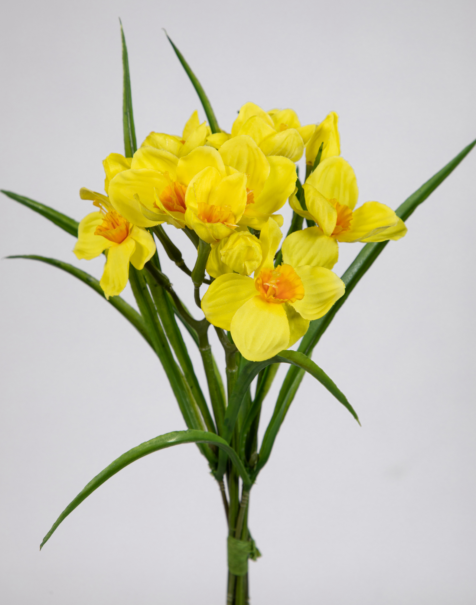 Narzissenbund mit Gras 36cm gelb GA Kunstblumen künstliche Blumen Narzissen Osterglocken