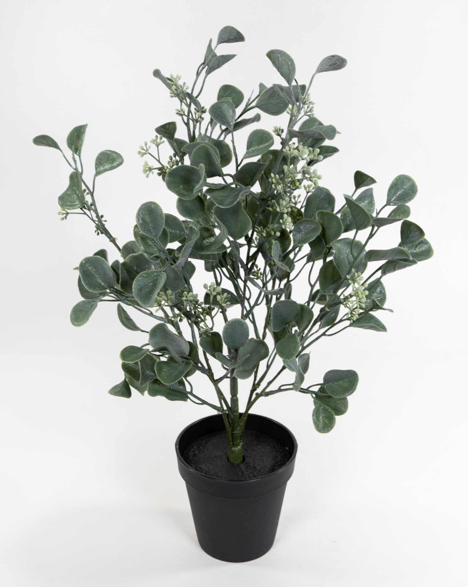 Eukalyptusbusch im Topf 46cm FT Kunstpflanzen künstlicher Busch Pflanzen Eukalyptus