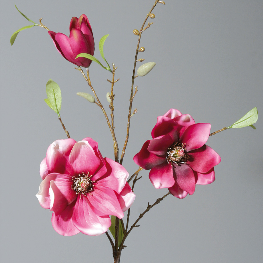 Magnolienzweig 90cm Seidenblumen Magnolie DP Kunstblumen rosa-pink künstliche