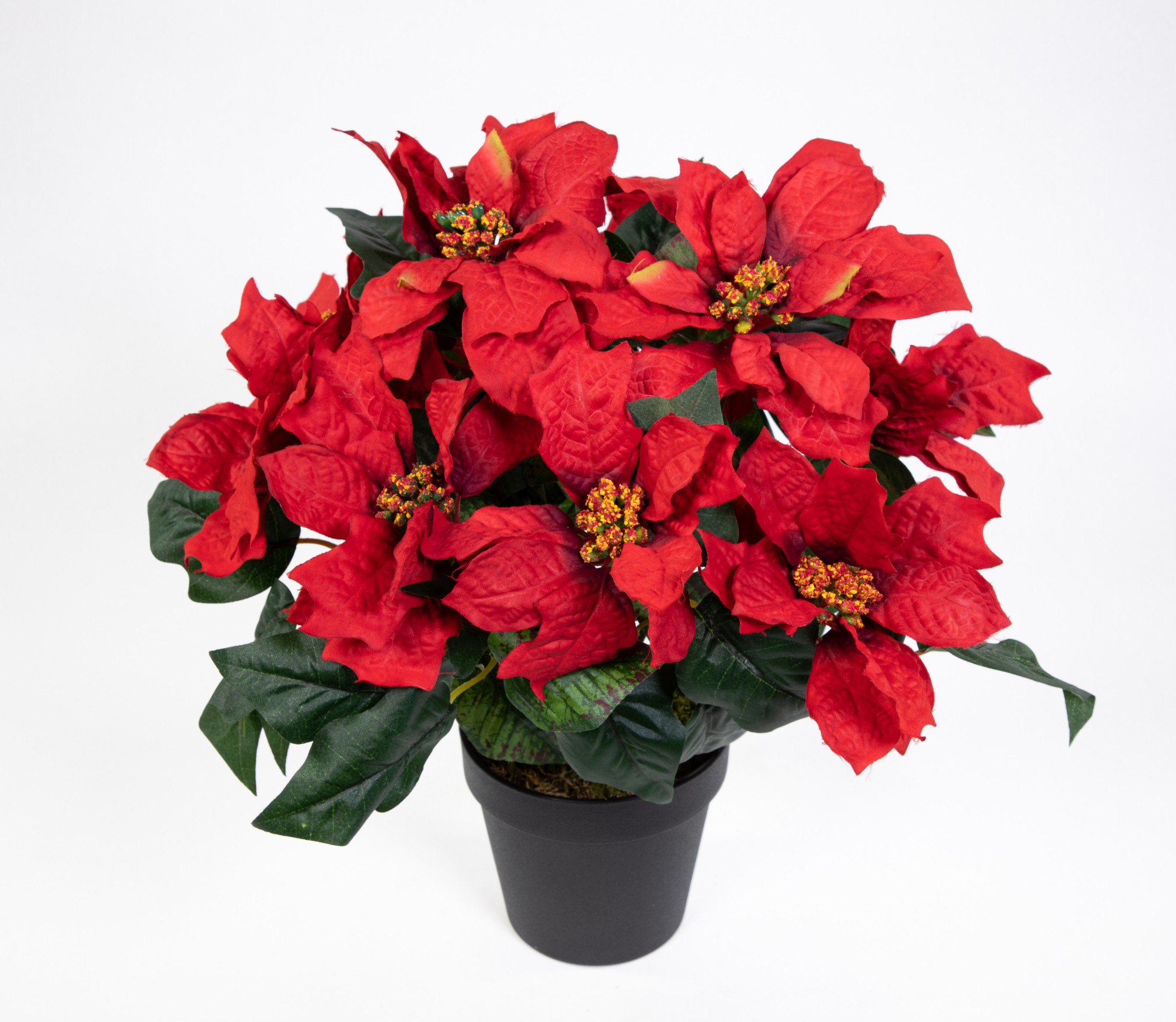 Großer Weihnachtsstern im Topf 38cm rot PF künstlicher Weihnachtsstern Kunstblumen Kunstpflanzen