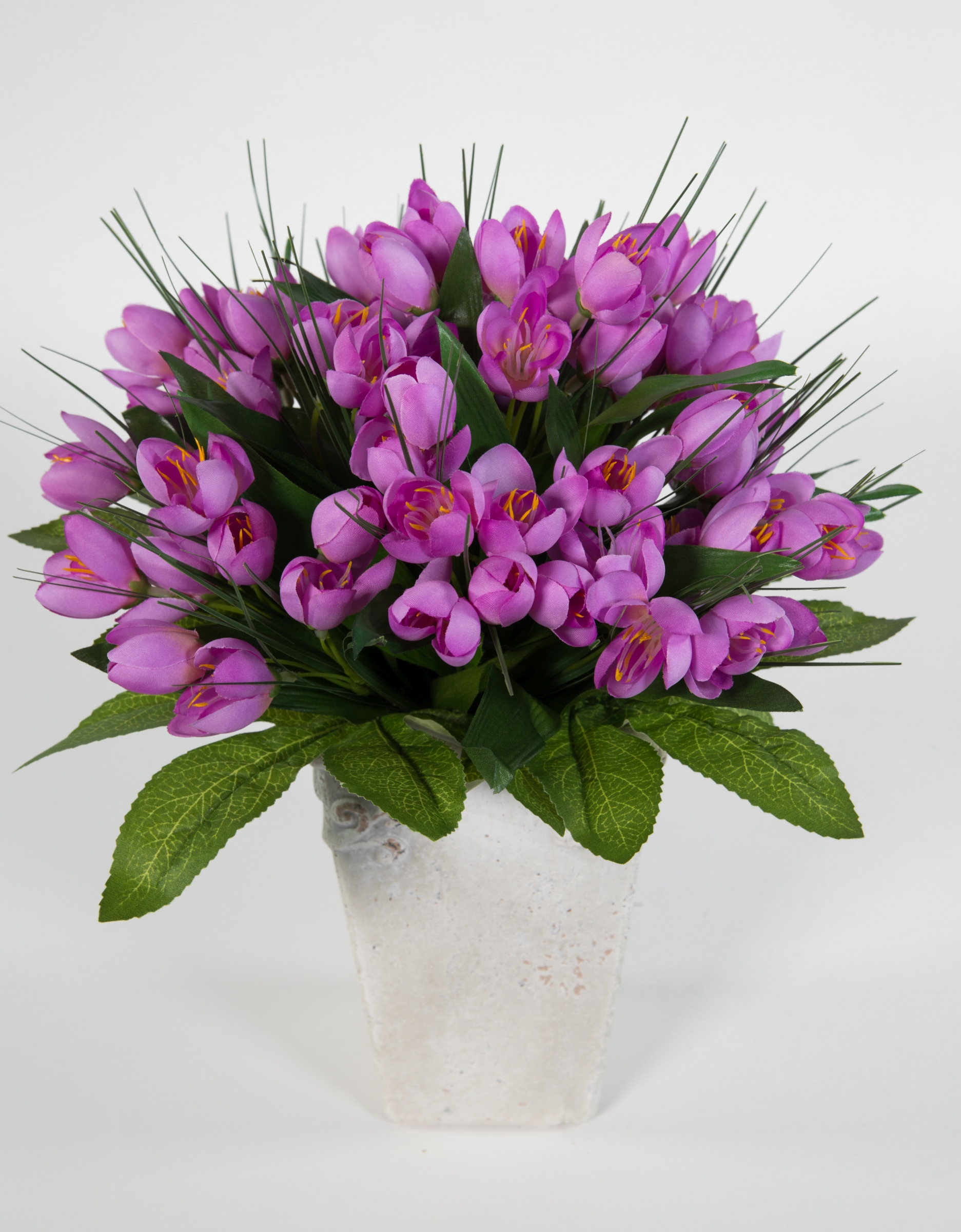 Krokusstrauß 32x30cm lila Frühlingsstrauß Kunstblumen künstlicher handgebundener Strauß Blumenstrauß