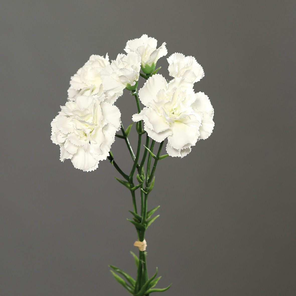Nelkenbund mit 3 DP künstliche Blumen Stielen Nelken 30cm weiß Kunstblumen
