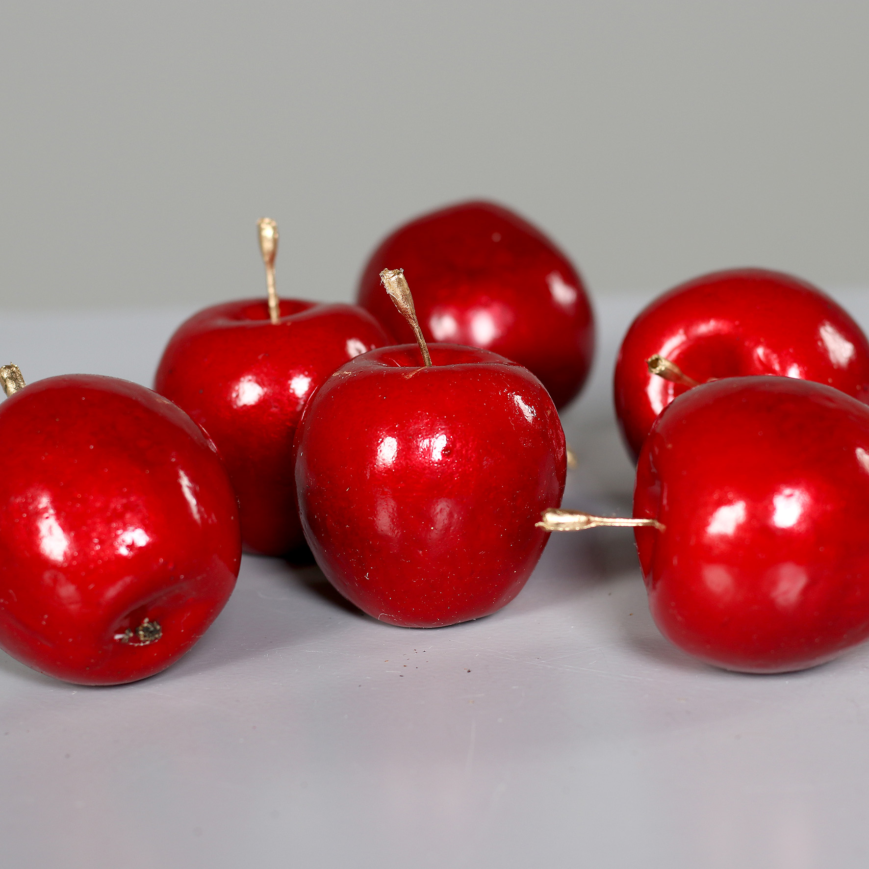 6 Stück Dekoapfel / Apfel 5cm rot DP künstliches Obst Dekoobst