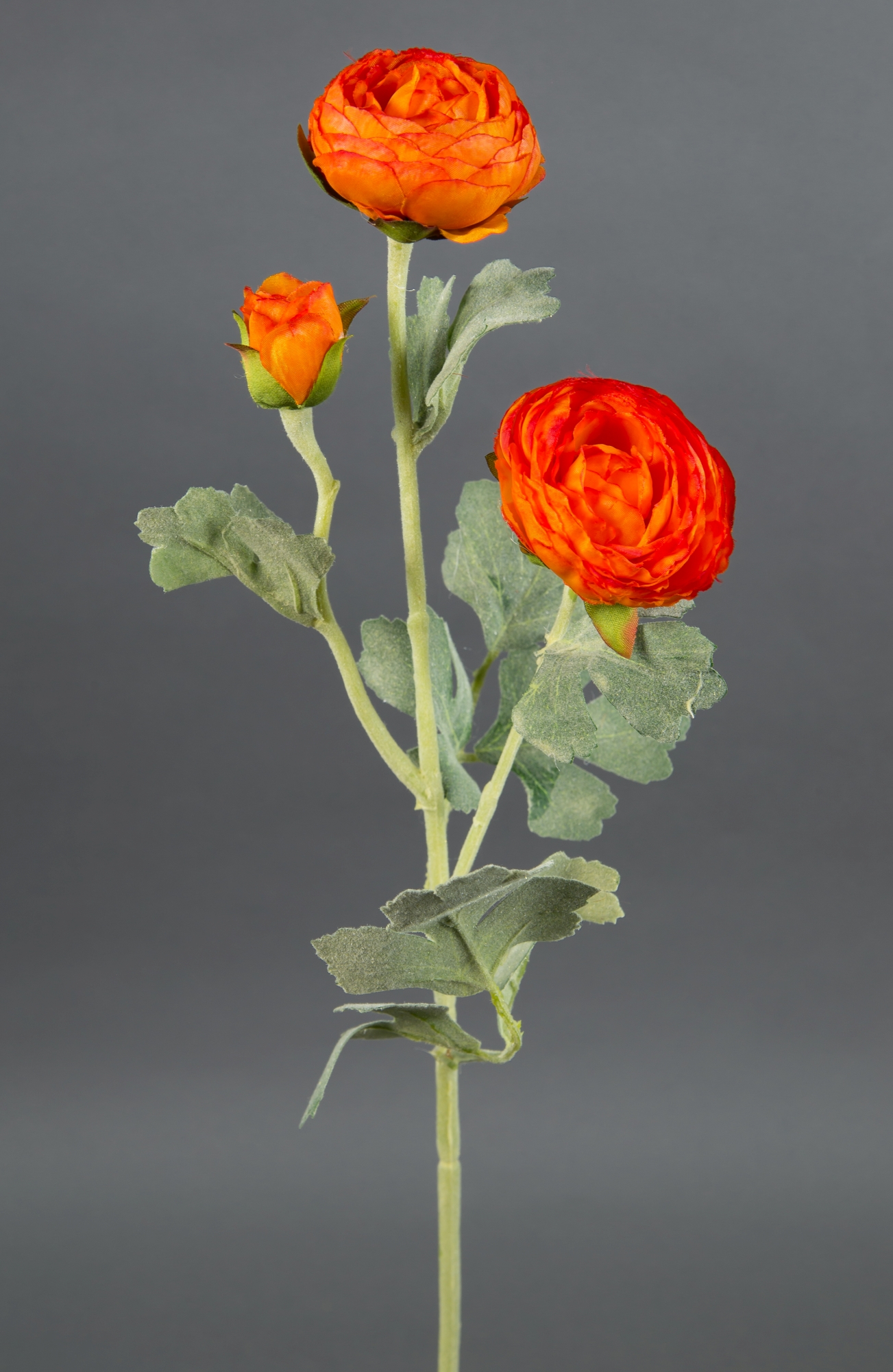 Ranunkelzweig Blumen Kunstblumen 54cm Ranunkel künstliche CG orange