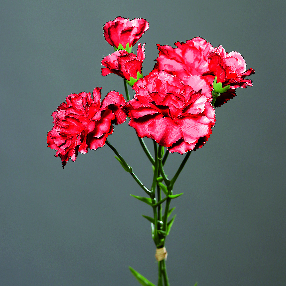 Nelkenbund mit 3 Stielen DP Nelken Kunstblumen 30cm rot künstliche Blumen