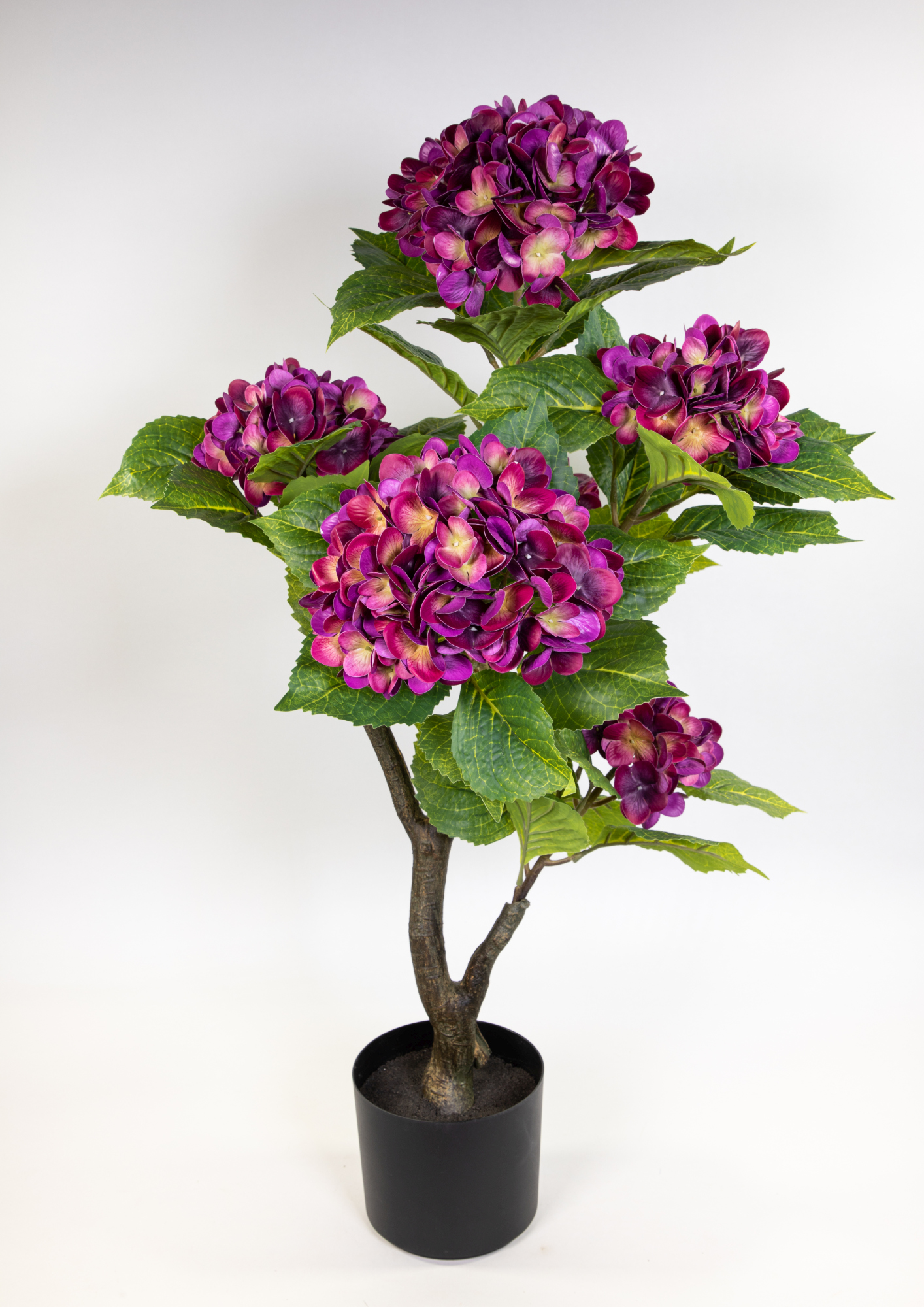 Hortensienstamm 85x50cm fuchsia GA künstliche Hortensie Blumen Pflanzen Kunstpflanzen Kunstblumen