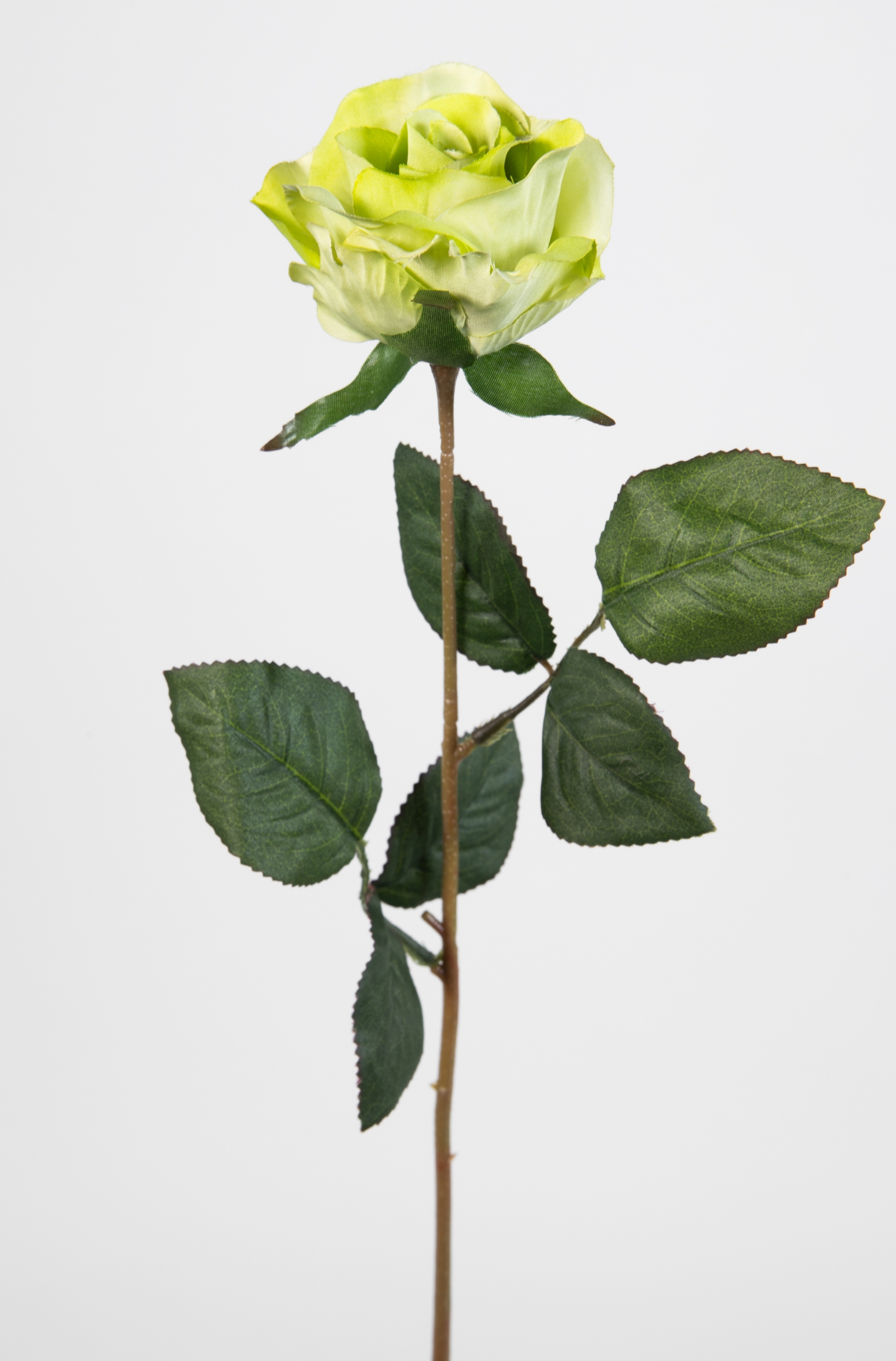 Rose Kunstblumen 45cm künstliche grün Seidenblumen LM Rosen Blumen Rose