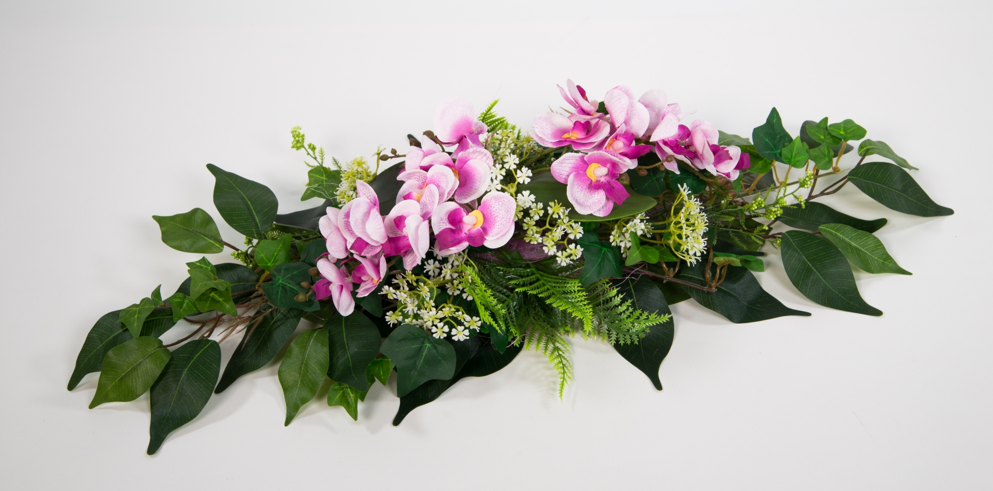 Orchideen-Tischgesteck länglich 60cm rosa-pink - Kunstblumen Seidenblumen künstliche Orchidee Blumen