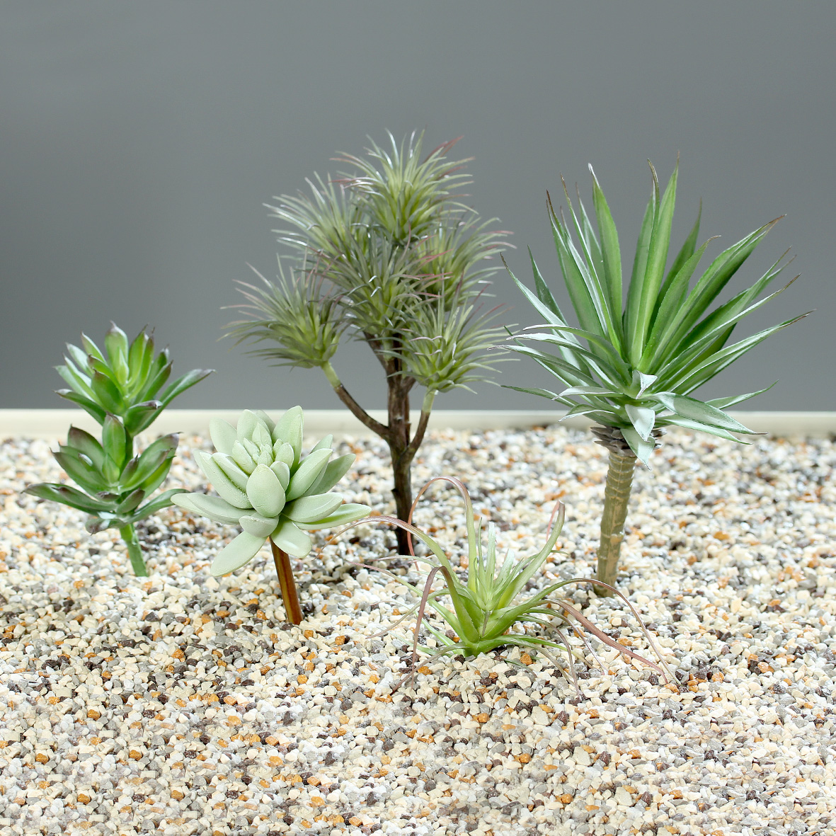 5er Sukkulenten-Set 12cm DP bis Sukkulente künstliche 20cm Pflanzen Kunstpflanzen -ohne Topf