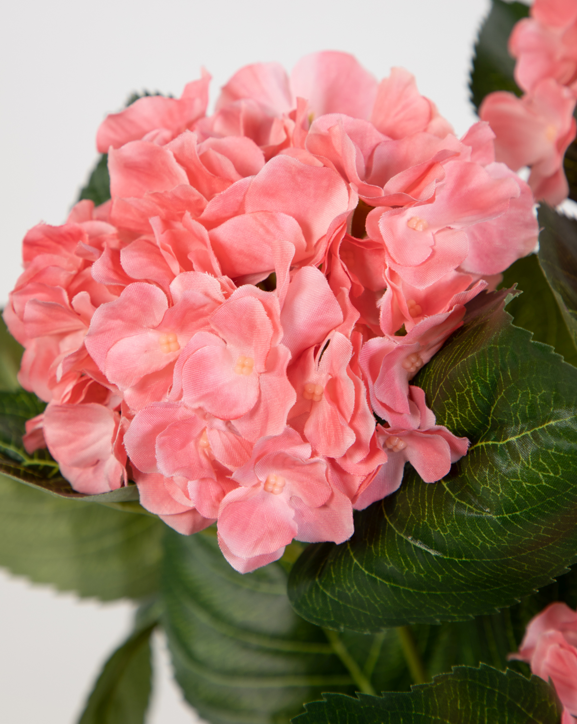 Hortensienbusch Deluxe 42cm rosa-pink im Kunstpflanzen Blumen LM Topf künstliche Hortensie Pflanzen
