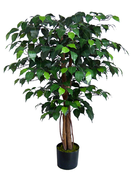 künstlicher 90cm Benjamini Kunstbaum Ficus grün DA Kunstpflanzen Baum